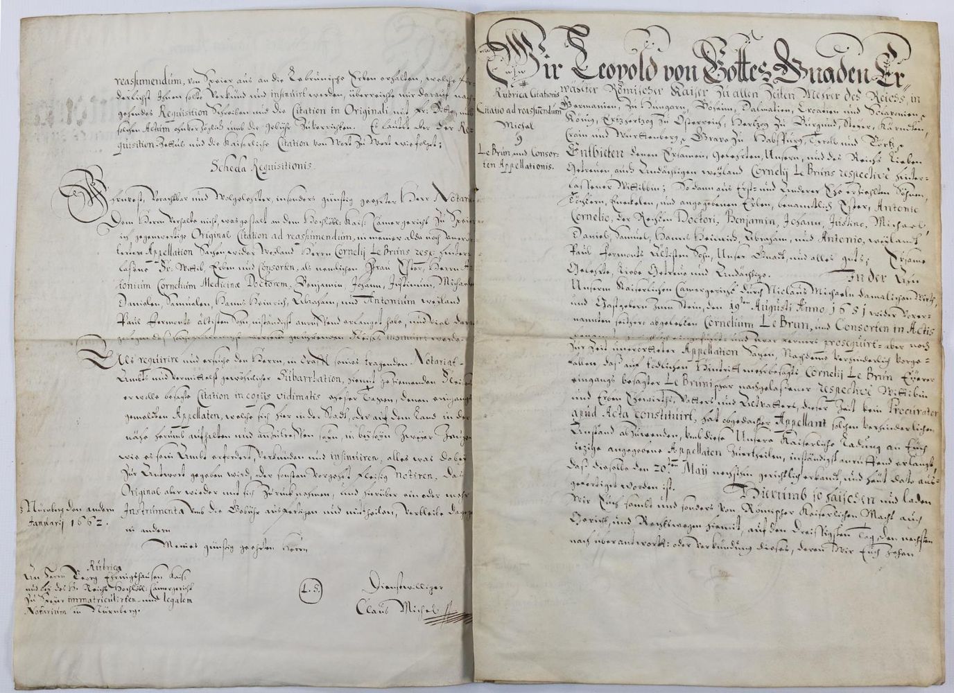 Große Abbildung Nr.2: 143-160 Notariatsinstrument: (Handschriften, Nürnberg)