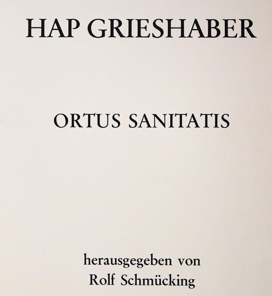 Große Abbildung Nr.1: 143-1600 Grieshaber,HAP.: (Literatur und illustrierte Bücher 20.Jahrhundert - Alte Literatur in modernen Ausgaben)