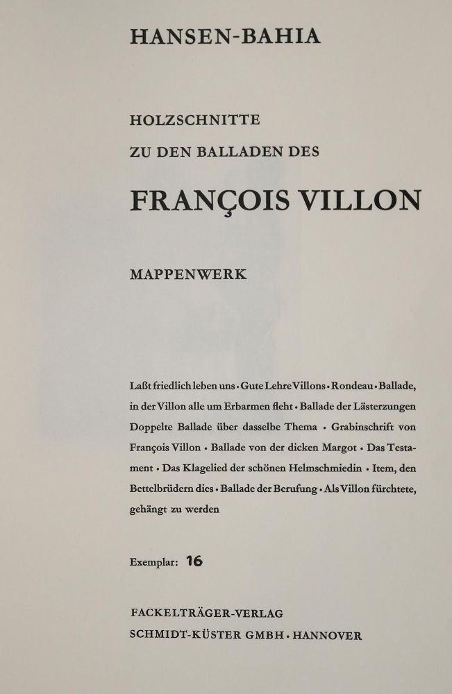 Große Abbildung Nr.3: 143-1608 Villon,F.: (Hansen-Bahia)