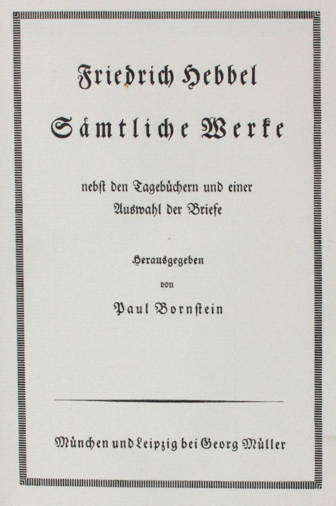Große Abbildung Nr.2: 143-1613 Hebbel,F.: (Literatur und illustrierte Bücher 20.Jahrhundert - Alte Literatur in modernen Ausgaben)