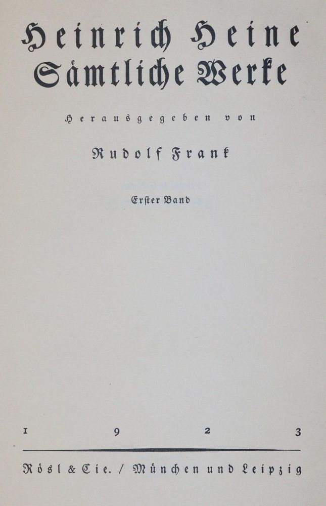 Große Abbildung Nr.1: 143-1614 Heine,H.: (Literatur und illustrierte Bücher 20.Jahrhundert - Alte Literatur in modernen Ausgaben)