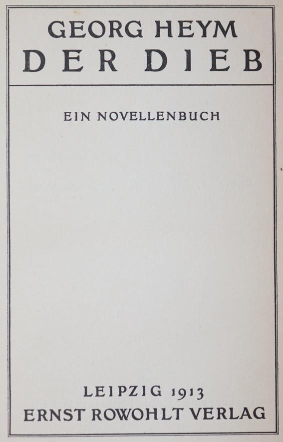 Große Abbildung Nr.1: 143-1617 Heym,G.: (Literatur und illustrierte Bücher 20.Jahrhundert - Alte Literatur in modernen Ausgaben)