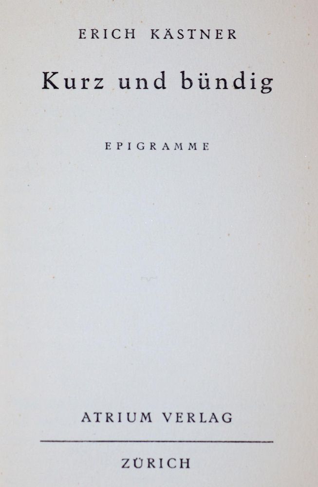 Große Abbildung Nr.1: 143-1635 Kästner,E.: (Literatur und illustrierte Bücher 20.Jahrhundert - Alte Literatur in modernen Ausgaben)