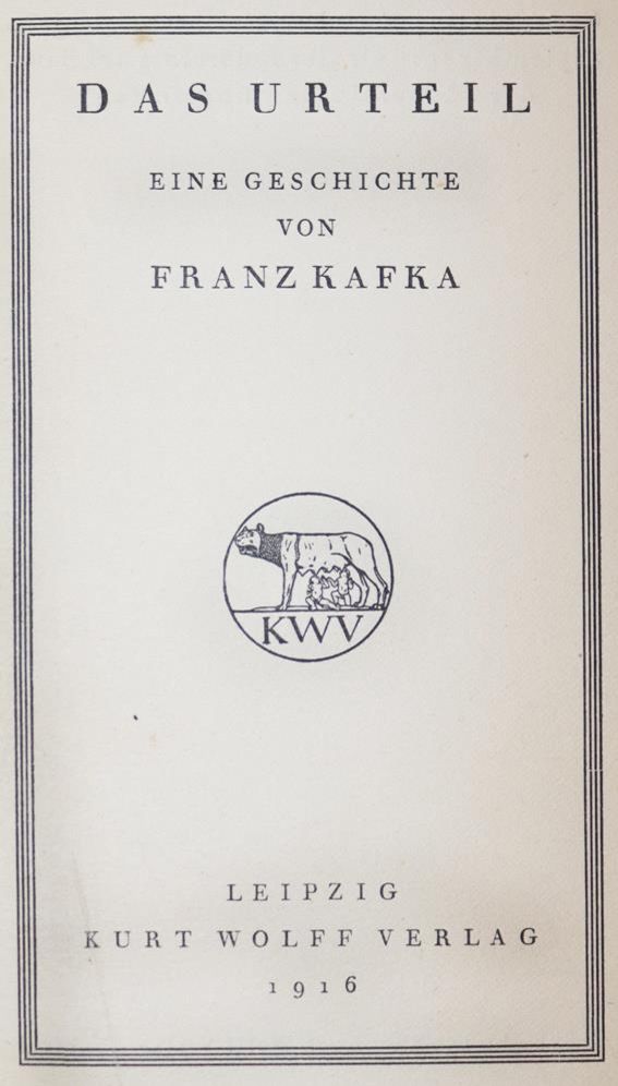 Große Abbildung Nr.1: 143-1636 Kafka,F.: (Literatur und illustrierte Bücher 20.Jahrhundert - Alte Literatur in modernen Ausgaben)
