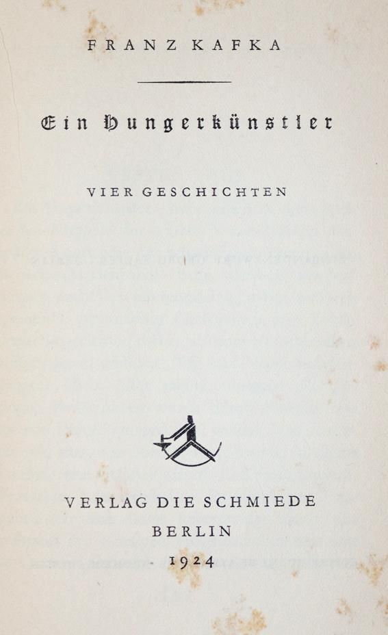 Große Abbildung Nr.1: 143-1637 Kafka,F.: (Literatur und illustrierte Bücher 20.Jahrhundert - Alte Literatur in modernen Ausgaben)