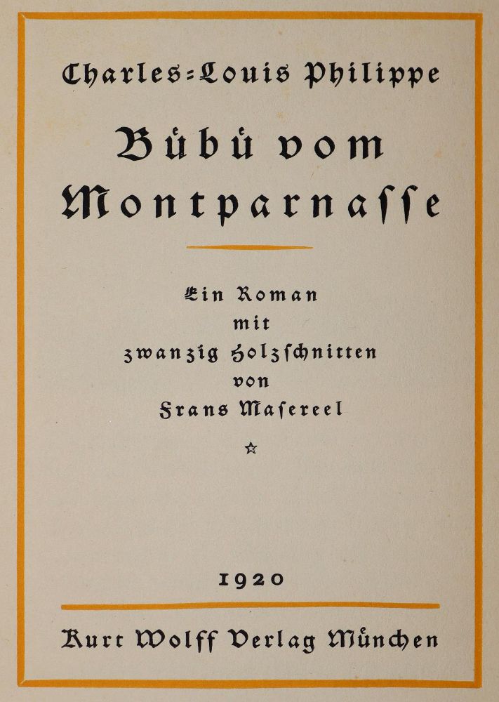 Große Abbildung Nr.1: 143-1678 Masereel,F.: (Literatur und illustrierte Bücher 20.Jahrhundert - Alte Literatur in modernen Ausgaben)