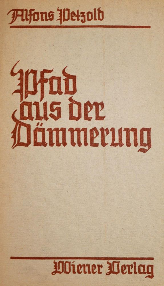 Große Abbildung Nr.2: 143-1697 Petzold,A.: (Literatur und illustrierte Bücher 20.Jahrhundert - Alte Literatur in modernen Ausgaben)