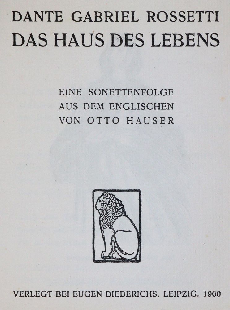 Große Abbildung Nr.1: 143-1716 Rossetti,D.G.: (Literatur und illustrierte Bücher 20.Jahrhundert - Alte Literatur in modernen Ausgaben)