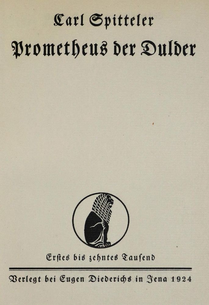 Große Abbildung Nr.1: 143-1743 Spitteler,C.: (Literatur und illustrierte Bücher 20.Jahrhundert - Alte Literatur in modernen Ausgaben)