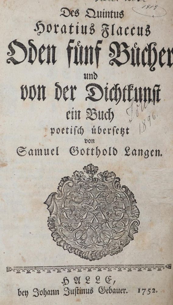 Große Abbildung Nr.1: 143-175 Horatius Flaccus,Q.: (Alte Drucke, Handschriften und Theologie)