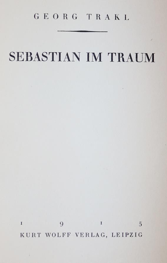 Große Abbildung Nr.1: 143-1756 Trakl,G.: (Literatur und illustrierte Bücher 20.Jahrhundert - Alte Literatur in modernen Ausgaben)