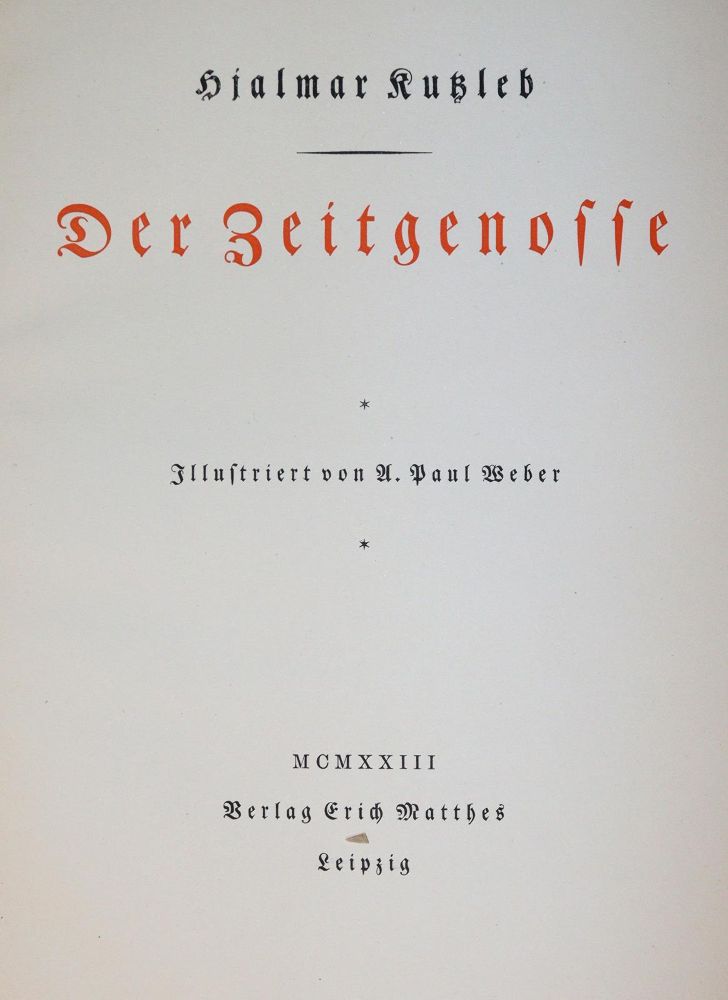 Große Abbildung Nr.3: 143-1766 Weber,A.P.: (Literatur und illustrierte Bücher 20.Jahrhundert - Alte Literatur in modernen Ausgaben)
