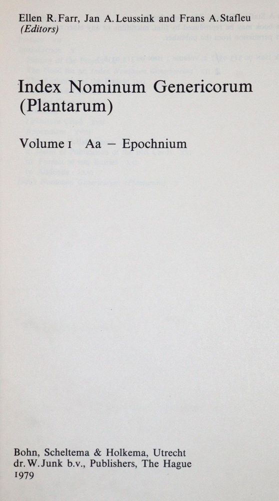 Große Abbildung Nr.1: 143-1786 Farr,E.R., J.A.Leussink u. F.A.Stafleu.: (Botanik)