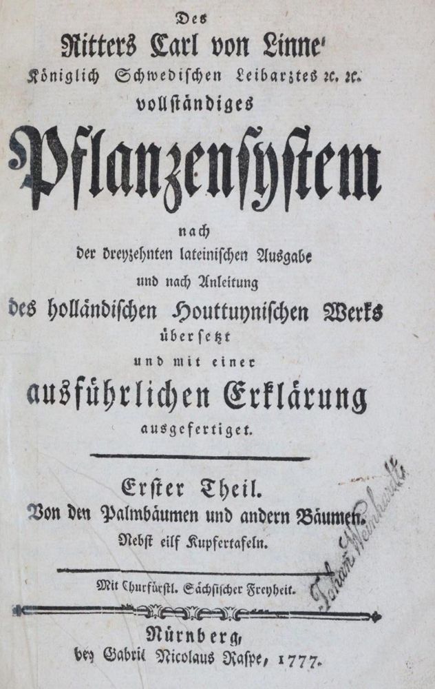 Große Abbildung Nr.1: 143-1797 Linné,C.v.: (Botanik)