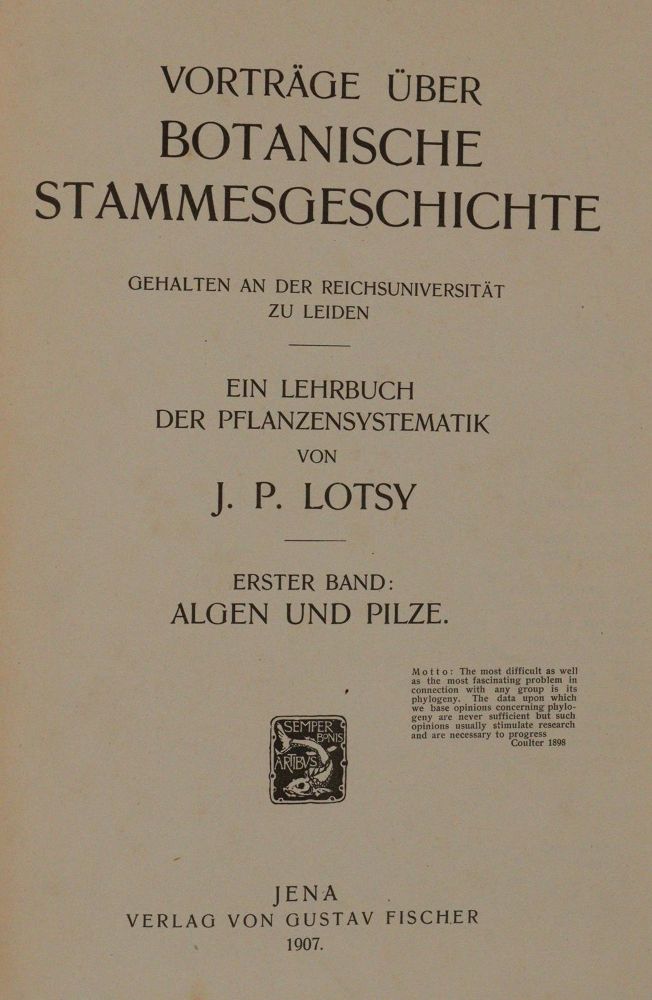 Große Abbildung Nr.1: 143-1800 Lotsy,J.P.: (Botanik)
