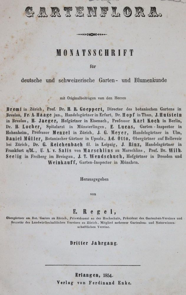 Große Abbildung Nr.1: 143-1806 Regel,E. (Hrsg.).: (Botanik)