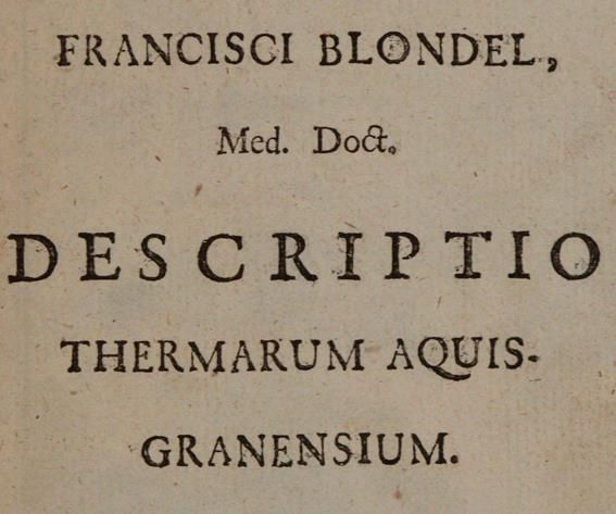 Große Abbildung Nr.1: 143-1823 Blondel,F.: (Medizin, Balneologie)