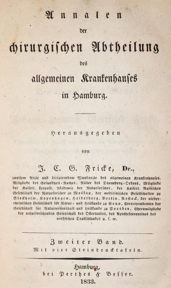 Große Abbildung Nr.1: 143-1833 Fricke,J.C.G.: (Medizin)