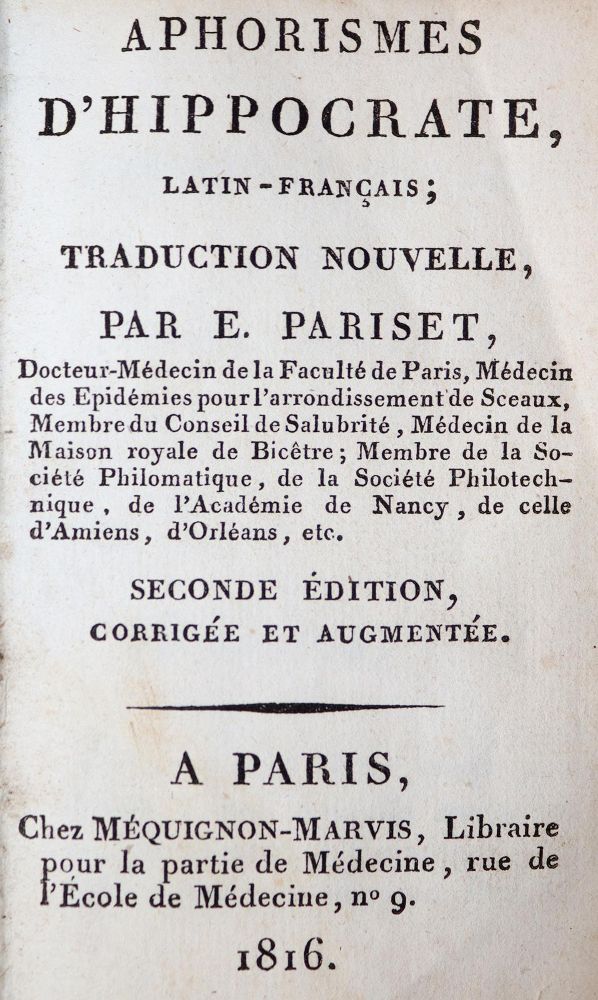 Große Abbildung Nr.1: 143-1837 Hippocrates.: (Medizin)