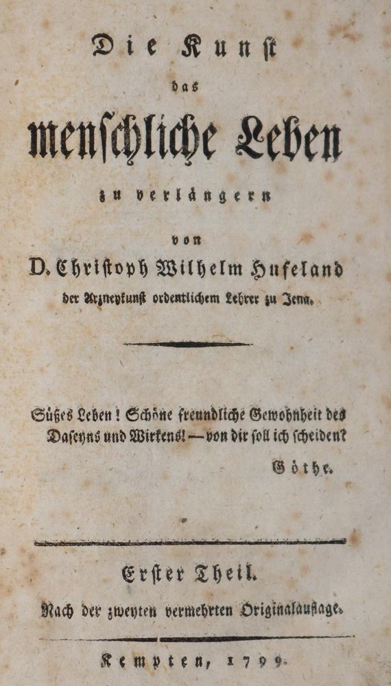 Große Abbildung Nr.1: 143-1839 Hufeland,C.W.: (Medizin)