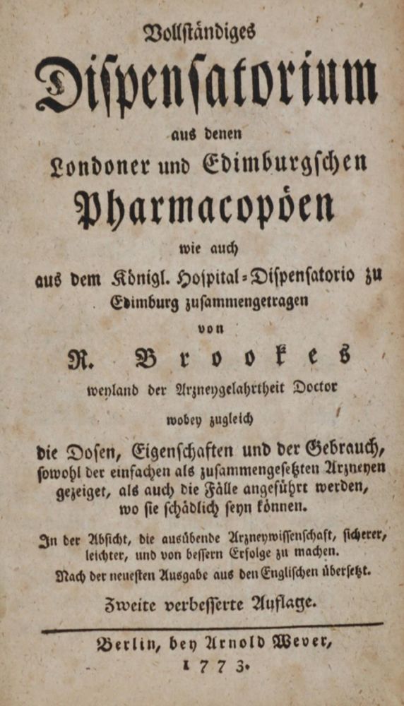 Große Abbildung Nr.1: 143-1849 Brookes,R.: (Medizin, Pharmazie)