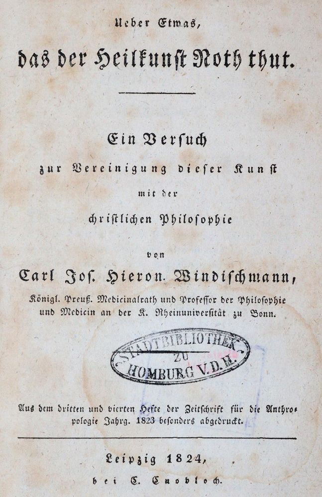Große Abbildung Nr.1: 143-1857 Windischmann,C.J.H.: (Medizin)
