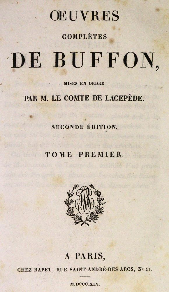 Große Abbildung Nr.1: 143-1866 Buffon,(G.L L.de).: (Zoologie)