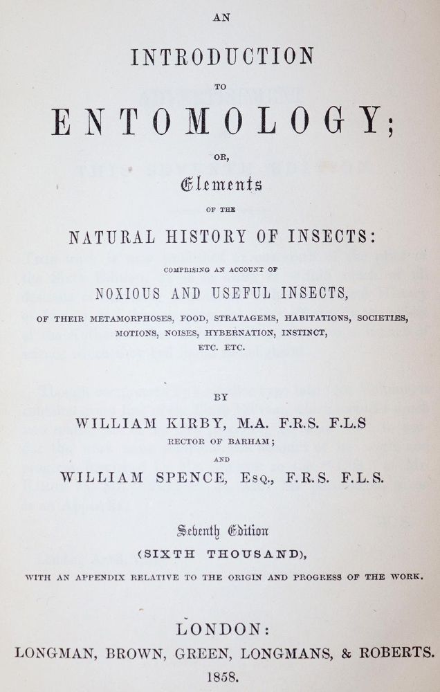 Große Abbildung Nr.1: 143-1878 Kirby,W. u. W.Spence.: (Zoologie, Insekten)