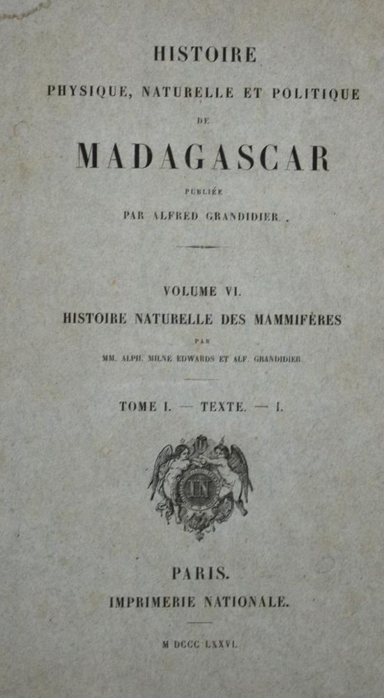 Große Abbildung Nr.1: 143-1885 Grandidier,A.: (Zoologie, Madagaskar)
