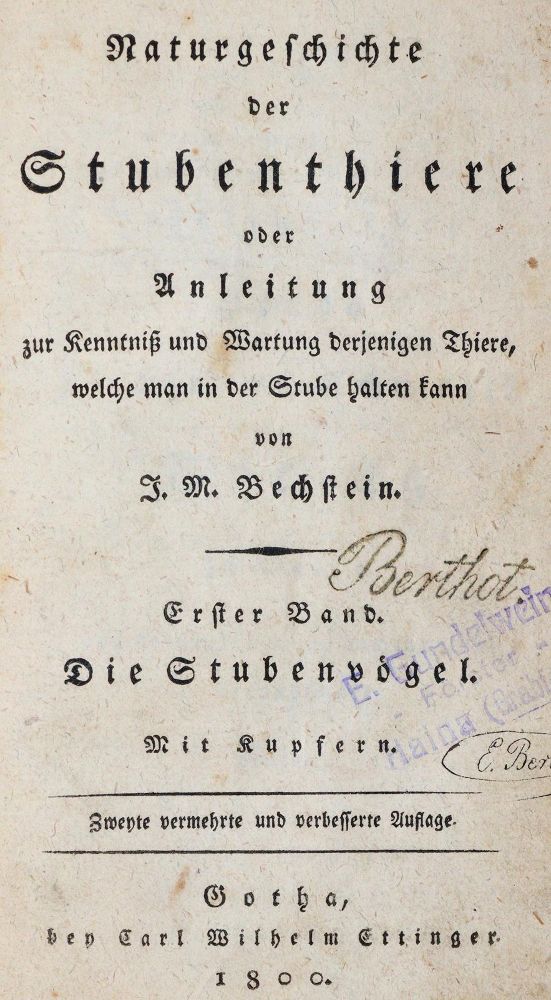 Große Abbildung Nr.1: 143-1898 Bechstein,J.M.: (Zoologie, Vögel)