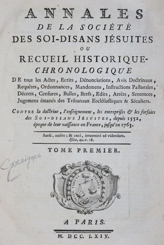 Große Abbildung Nr.1: 143-190 (Gazaignes,J.A.).: (Jesuiten)