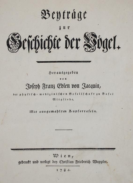 Große Abbildung Nr.1: 143-1906 Jacquin,J.F.v.: (Zoologie, Vögel)
