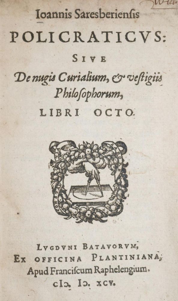 Große Abbildung Nr.1: 143-191 Johannes Saresberiensis (John of Salisbury).: (Alte Drucke, Handschriften und Theologie)
