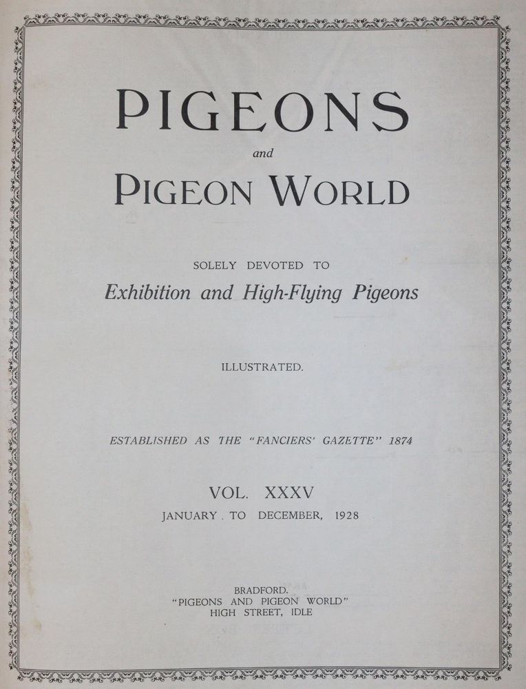 Große Abbildung Nr.1: 143-1921 Pigeons and pigeon world.: (Zoologie, Vögel, Tauben)