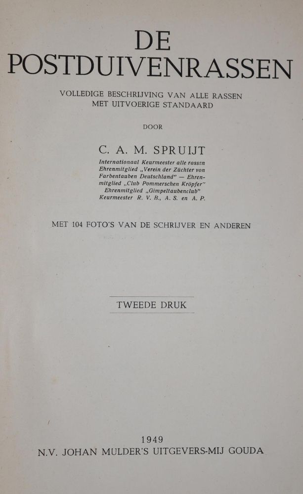 Große Abbildung Nr.6: 143-1926 Spruijt,C.A.M.: (Zoologie, Vögel, Tauben)