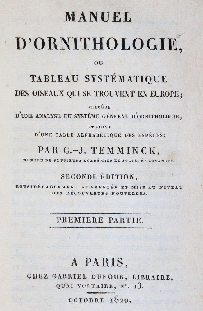 Große Abbildung Nr.1: 143-1929 Temminck,C.J.: (Zoologie, Vögel)