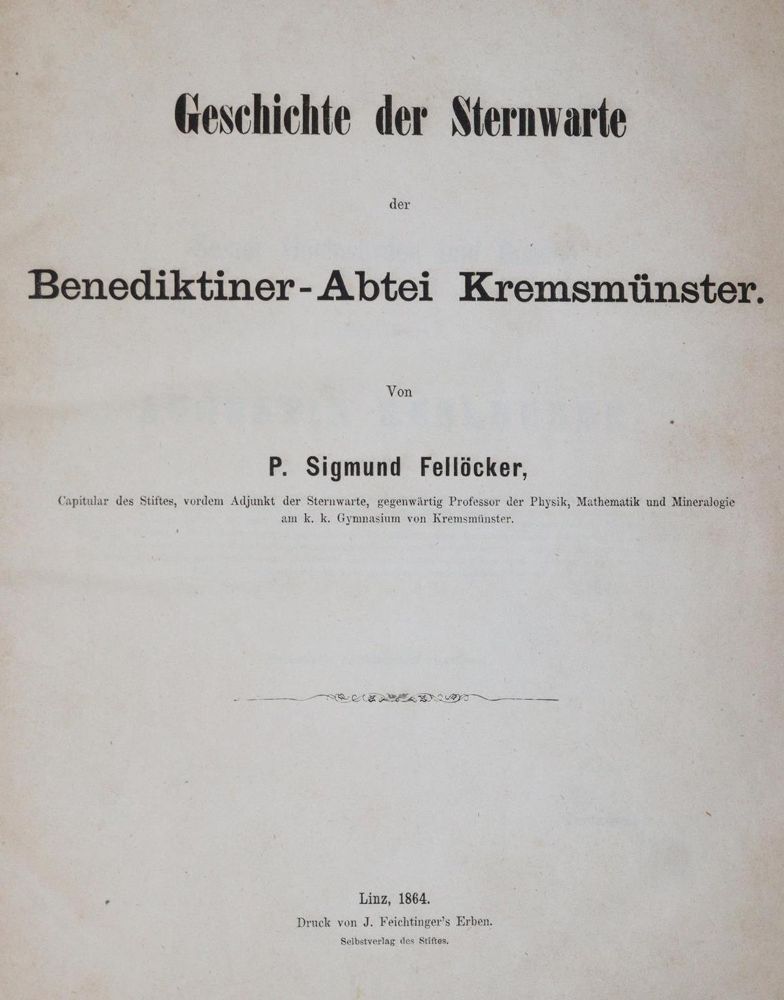 Große Abbildung Nr.1: 143-1945 Fellöcker,S.: (Verschiedene Gebiete - Varia, Astronomie, Österreich)
