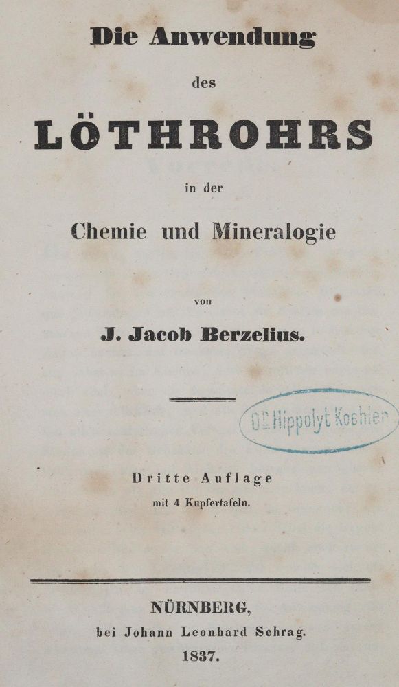 Große Abbildung Nr.1: 143-1956 Berzelius,J.J.: (Verschiedene Gebiete - Varia, Chemie)