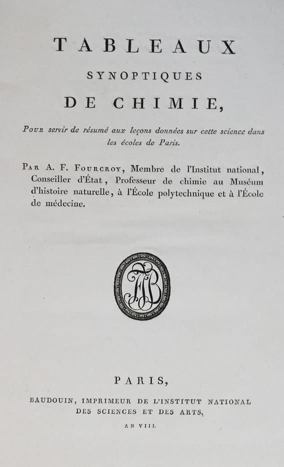 Große Abbildung Nr.1: 143-1957 Fourcroy,A.F.: (Verschiedene Gebiete - Varia, Chemie)
