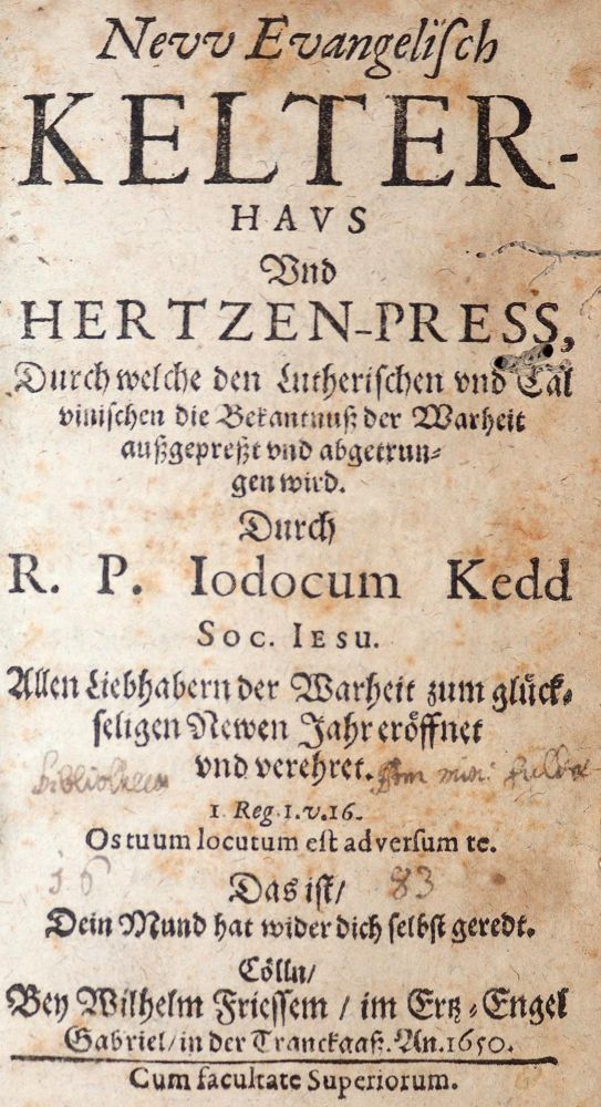 Große Abbildung Nr.1: 143-196 Kedd,J.: (Alte Drucke, Handschriften und Theologie)