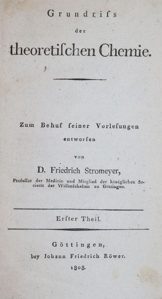 Große Abbildung Nr.1: 143-1963 Stromeyer,F.: (Verschiedene Gebiete - Varia, Chemie)