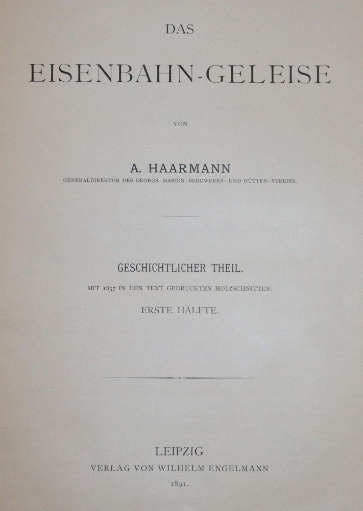 Große Abbildung Nr.1: 143-1971 Haarmann,A.: (Verschiedene Gebiete - Varia, Eisenbahn)