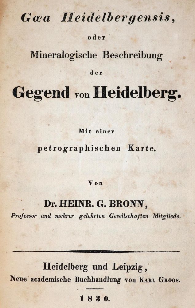 Große Abbildung Nr.1: 143-1979 Bronn,H.G.: (Verschiedene Gebiete - Varia, Geologie - Mineralogie u. Paläontologie)