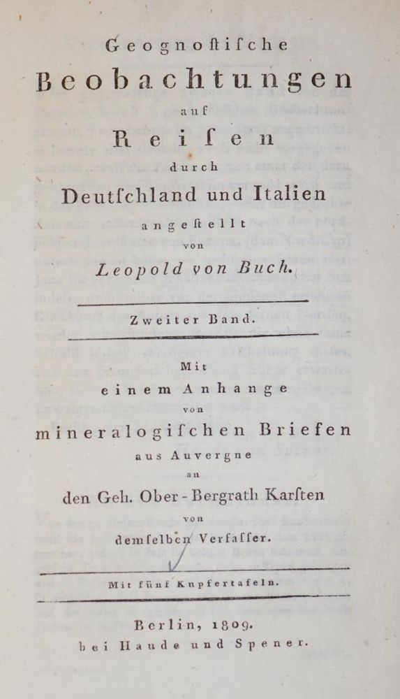 Große Abbildung Nr.1: 143-1981 Buch,L.v.: (Verschiedene Gebiete - Varia, Geologie - Mineralogie u. Paläontologie)