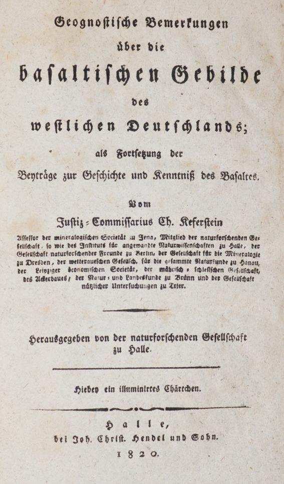 Große Abbildung Nr.1: 143-1988 Keferstein,C.: (Verschiedene Gebiete - Varia, Geologie - Mineralogie u. Paläontologie)
