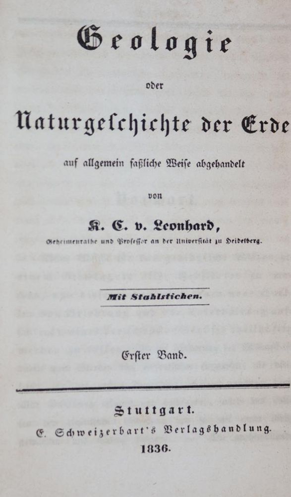 Große Abbildung Nr.1: 143-1991 Leonhard,K.C.v.: (Verschiedene Gebiete - Varia, Geologie - Mineralogie u. Paläontologie)