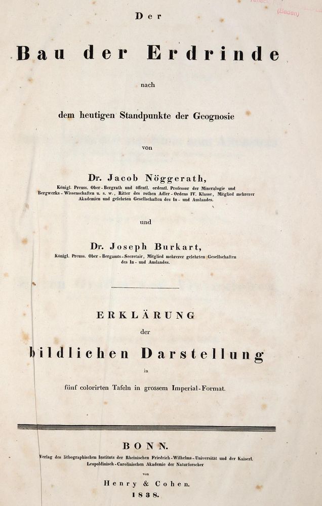 Große Abbildung Nr.1: 143-1997 Nöggerath,J. u. J.Burkart.: (Verschiedene Gebiete - Varia, Geologie - Mineralogie u. Paläontologie)