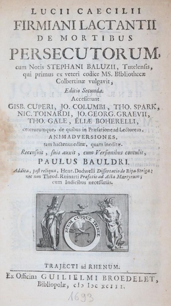 Große Abbildung Nr.1: 143-200 Lactantius,L.C.F.: (Alte Drucke, Handschriften und Theologie)