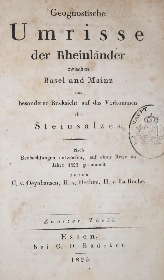 Große Abbildung Nr.1: 143-2000 Oeynhausen,C.v. u.a.: (Verschiedene Gebiete - Varia, Geologie - Mineralogie u. Paläontologie, Rheinlande)