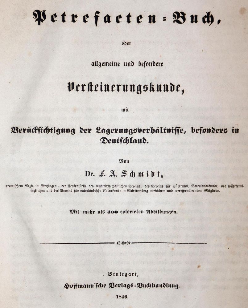 Große Abbildung Nr.1: 143-2002 Schmidt,F.A.: (Verschiedene Gebiete - Varia, Geologie - Mineralogie u. Paläontologie)